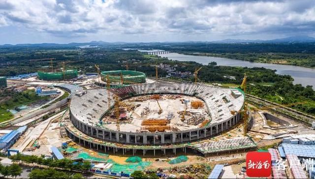 瞰海南 瓊海市文體中心體育場(chǎng)混凝土結(jié)構(gòu)施工即將完工
